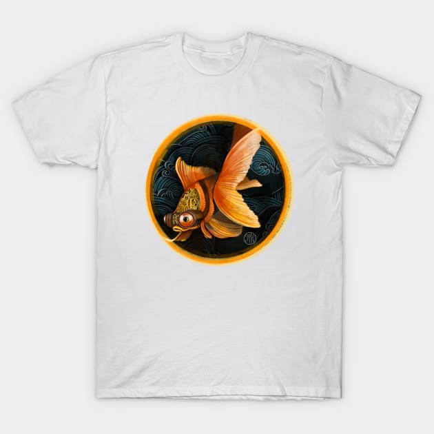 Steampunk Mechanical Goldfish T-Shirt by Marike Korting Art